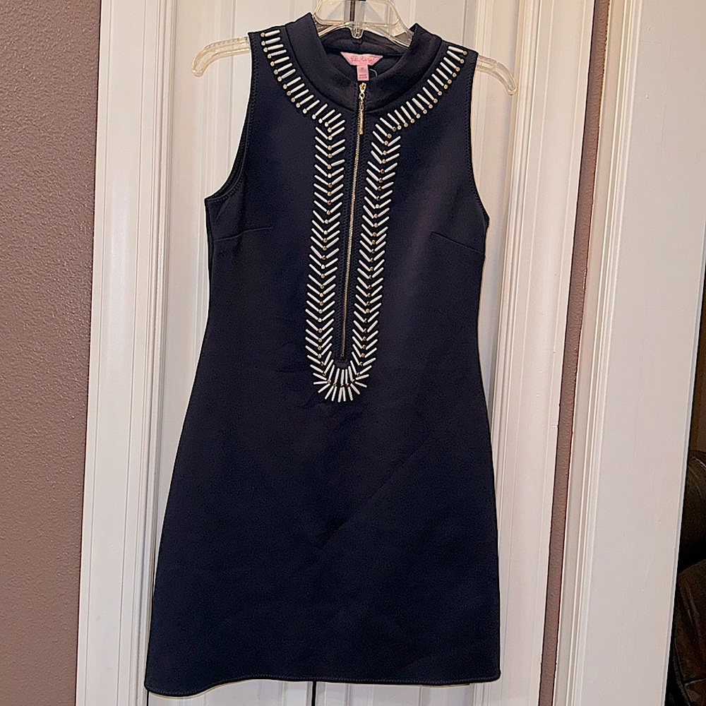 Navy Blue Lilly Pulitzer Scuba Dress. No tags. Never worn